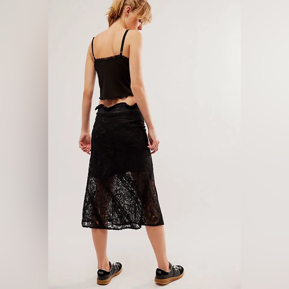 Free People For Love and Lemons Danielle Midi Skirt - Picture 3 of 12